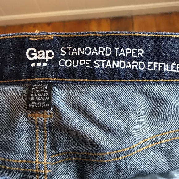 Gap Men’s Standard Dark Wash Tapered Leg Jeans - Picture 4 of 6